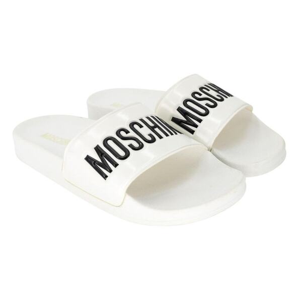 Moschino sz 40 Rubber Logo Slide Sandals MC-S0225P-0012 - Picture 5 of 11